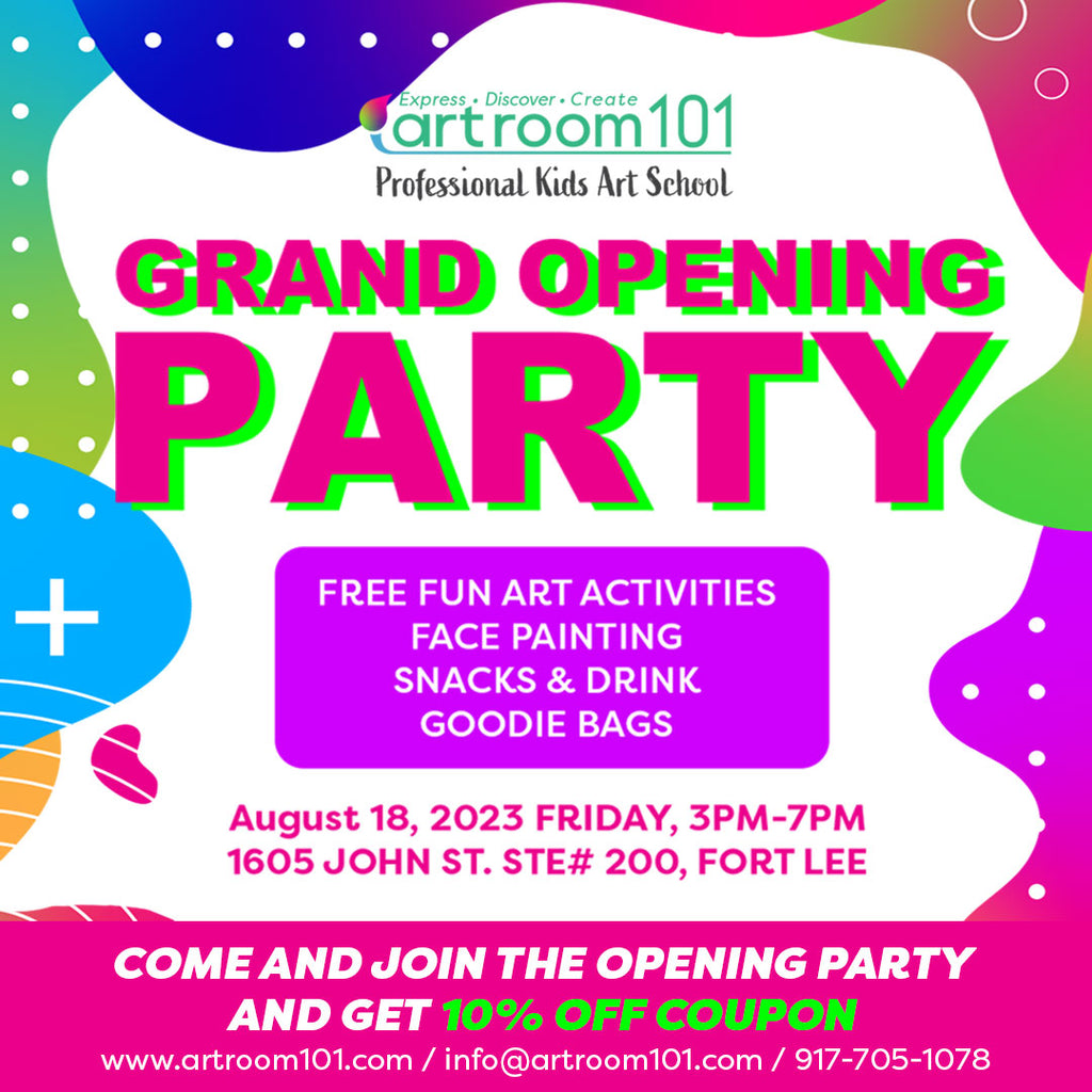 Opening Party, Kids Party, Art Fun, Kids Art Studio, Kids Art School, Fort Lee